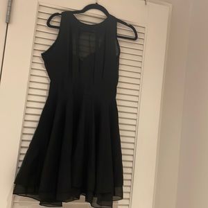 Fun black party/cocktail dress with layers skirt and sweetheart top
